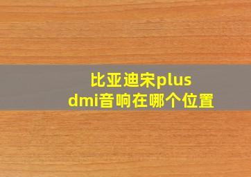 比亚迪宋plus dmi音响在哪个位置